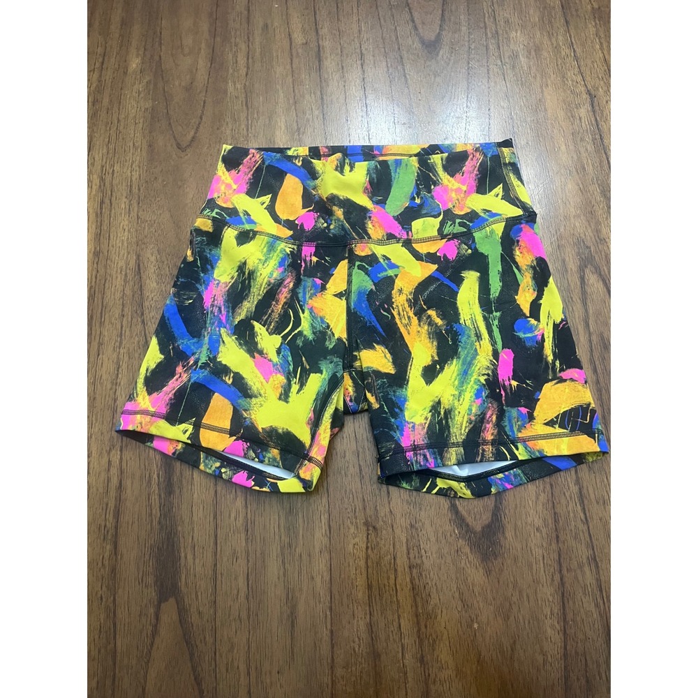 Lululemon Wunder Train High-Rise Short 6 Multi Color Brushstroke Women Size 12